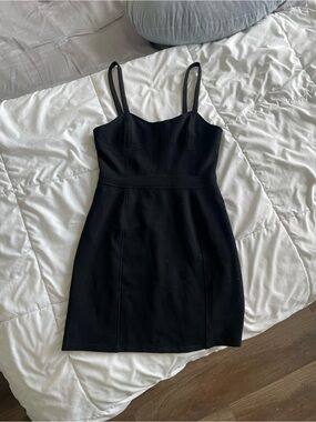 Sparkle & Fade Black Slim-Strap Mini Cocktail Dress (adjustable strap)
